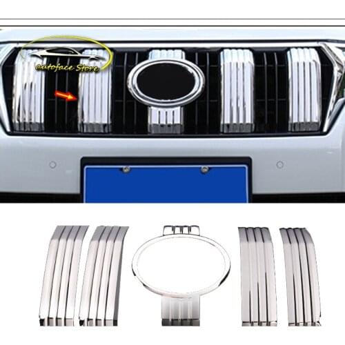 ABS Chrome For Toyota Prado FJ 150 2018 Car Accessories Head Grille Fence Camera Decoration Strip Trim Cover Sticker Styling