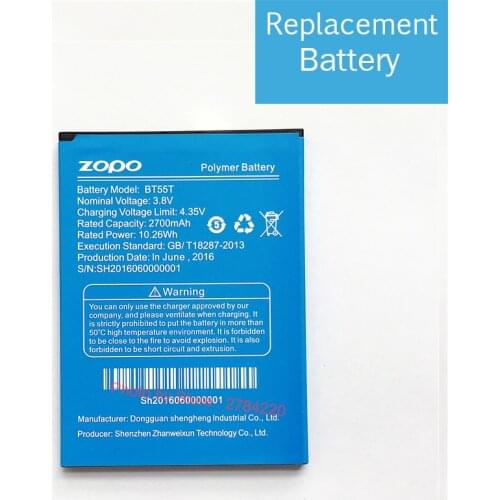 2700mAh BT55T Battery For ZOPO 999 998 9530 9520 3X ZP998 ZP999 ZP3X ZP9520 ZP9530 Bateria Baterij Mobile Phone Batteries