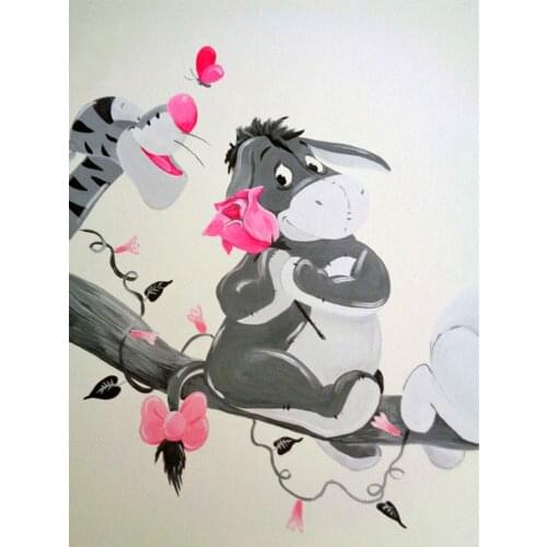 Full Square Round Drill 5D DIY Diamond Painting Cartoon Tiger hippo 3D Embroidery Cross Stitch Mosaic Rhinestone Decor Gift