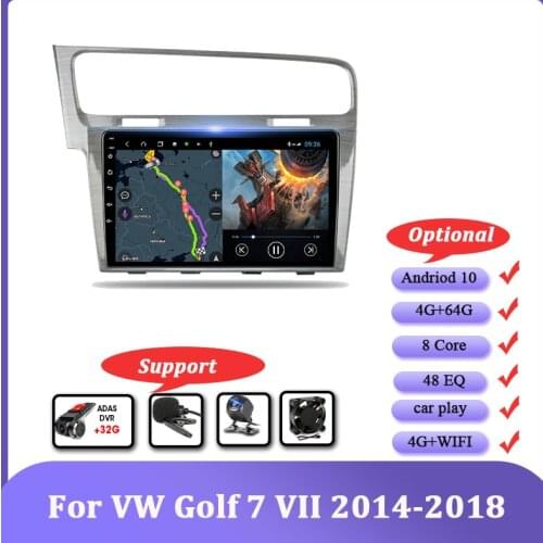 Android 9.0 4G Multimedia Video 2 Din Car Radio for VW Volkswagen Golf 7 VII 2014-2018 GPS Navigation Split Screen With CANBUS