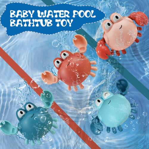 Baby Bath Toys Funny Cute Wind-up Clockwork Swimming Crab Water Pool Bathtub Toy for Toddlers Boys Girls Gift