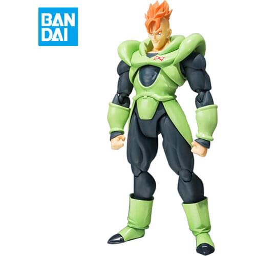 BANDAI Original SHF Dragon Ball Z Anime Figures ANDROID 16 6inch S.H.Figuarts Action Toy Figures