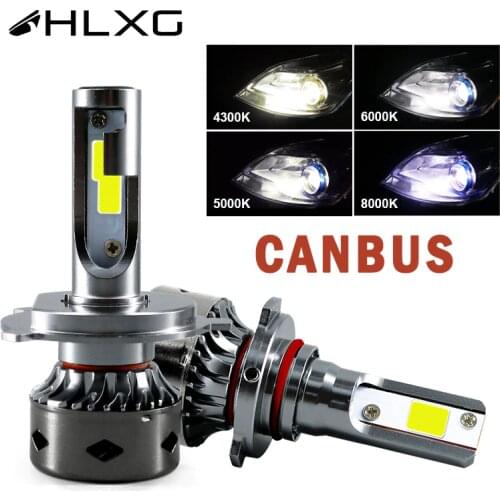 HLXG h7 led Mini CANBUS H4 12V H11 H1 H8 H9 6000K Bulb 12000LM Light Car Headlight lampada 9005 HB3 9006 HB4 lamp