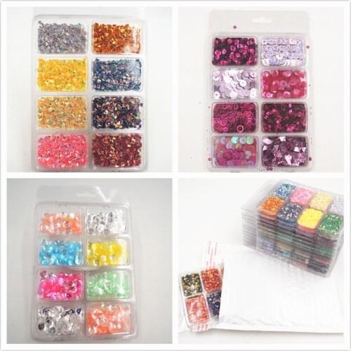 19 Style Suit Combination Box Packing Select Sequins PVC Paillettes Craft DIY Wedding Garment Sewing Lentejuelas Accessories