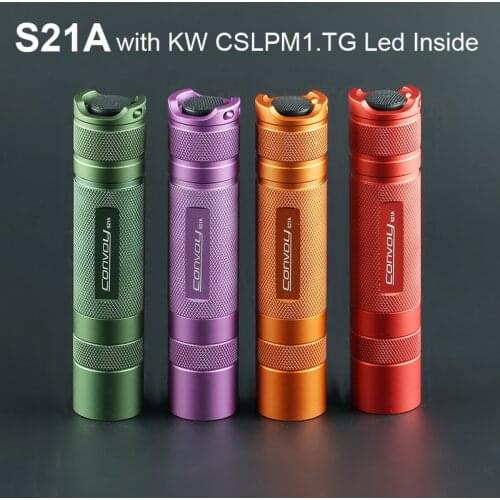 Convoy S21A with KW CSLPM1.TG LED Flashlight Torch 21700 Flash Light Latarka Camping Fishing Work Lanterna Outside Light Lantern