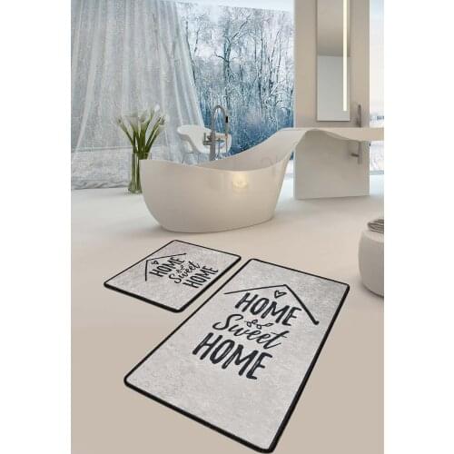 Cafe Bathroom Area Rugs Non-slip Sole Carpet for Bath 2 pcs/set Bath Mat Set Toilet Rugs Flannel Anti Slip Shower Carpet