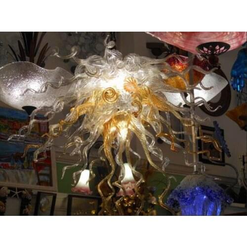 Amber Glass Chandelier LED Bulbs Blown Glass Chandeliers Lighting in Franch Avize