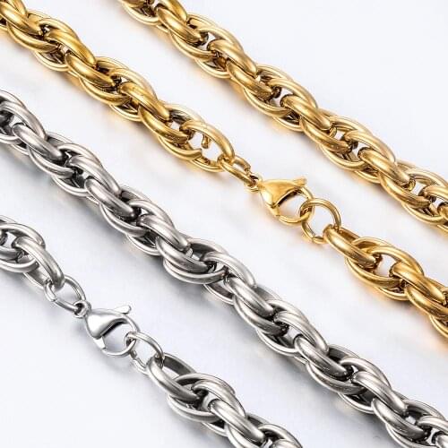 Stainless Steel Men Byzantine Chain 8mm 55cm Hip Hop Style Fashion Jewelry