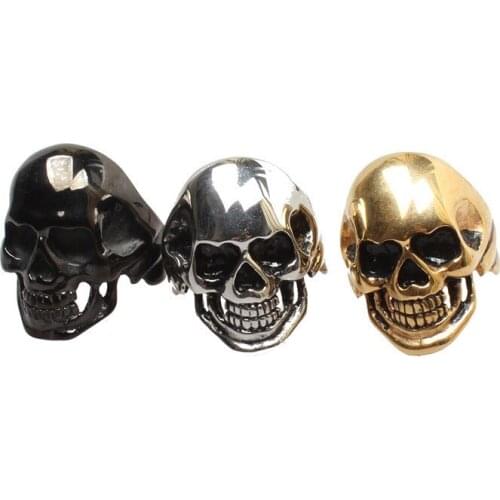 Lot Gothic Mens Huge Heavy Skull 316L Stainless Steel Biker Ring