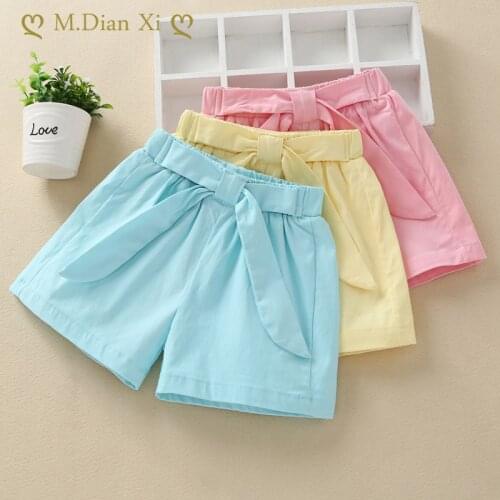 2021 Summer New Childrens Clothing Girls Elastic Band Shorts All-match Casual Hot Pants Pure Color Fashion Shorts