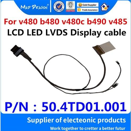 NEW original Laptop LCD LED LVDS Display Ribbon cable Video screen Flex wire For Lenovo v480 b480 v480c b490 v485 50.4TD01.001