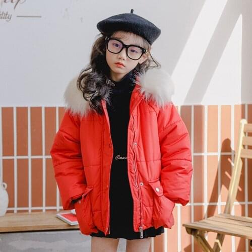 New Style 2019 Winter Girls Coat Letter Printing Warm Kids Winter Jacket for Girls Fashion Hooded Casual Baby Girls Coat, #8148