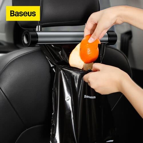 Baseus Car Seat Organizer Interior Trash Can Metal Car Storage Garbage Bags for Auto Back Seat Organizer Accessories