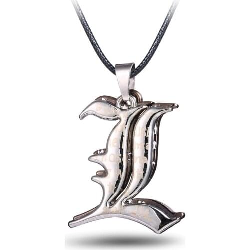 Cute Anime Death Note Necklace Ryuk Ryuuku Yagami Light L Lawliet Metal Necklaces Pendants Cosplay Accessories Figure Toys Gifts
