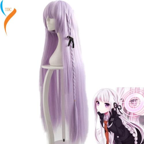 Game Danganronpa: Trigger Happy Havoc Wig Kirigiri Kyouko Cosplay Wig Role Play Anime cosplay purple 100CM length Wig