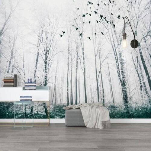 Custom Any Size Mural Wallpaper 3D Snow Scenery Bird Forest Wall Painting Living Room Bedroom Home Decor Papel De Parede Fresco