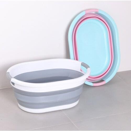 Portable Folding Storage Baskets Household Clothes Toy Food Organizer Basket Multipurpose Fold Laundry Basket Pet Take Bath Bowl
