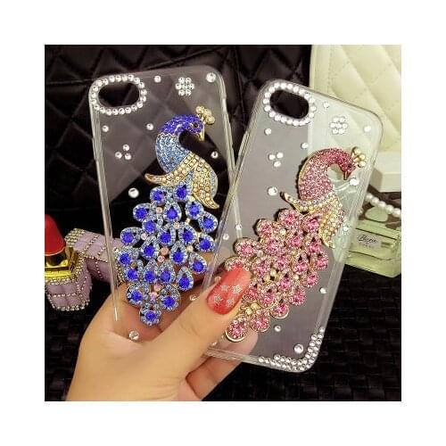 Luxury Bling Glitter Rhinestone Peacock Phone Case For iPhone 12 11 Pro MAX X XR XS MAX 5S 6 6S 7 8 Plus Diamond Soft Back Cover
