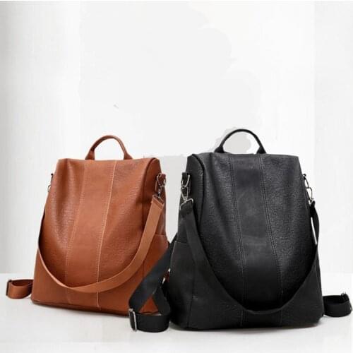 Factory wholesale 2020 new large capacity backpack Korean version of the wild solid color anti-theft ladies backpack