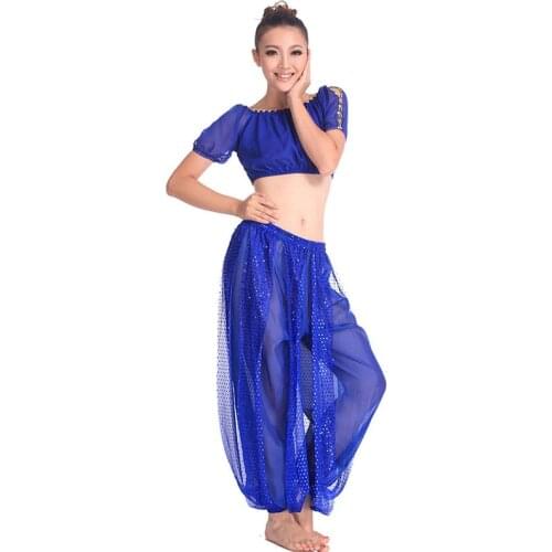 Belly Dancing Stage Performance Oriental Belly Dancing Clothes 2pieces Suit Bead Bra+pants Belly Dance Costume Set