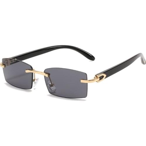 Fashion Rimless Rectangle Sunglasses Women Retro Clear Ocean Lens Men Sun Glasses Shades UV400 Unisex Eyewear Driver Goggles