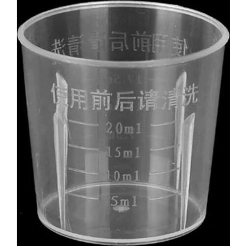 10Pcs Kitchen 20ml Portable Clear Plastic Paint Liquid Mixing Graduated Measuring Cup Container Measuring Cup