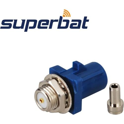 Superbat Fakra Solder Bulkhead Plug Connector Blue 1.13 for GPS Telematics or Navigation