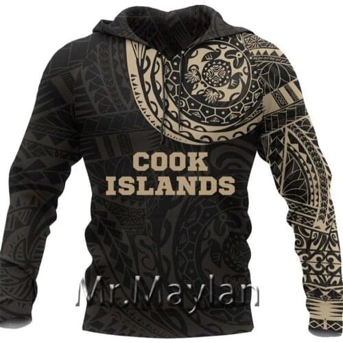 3D Printed Cook Islands Polynesian Tattoo Style Hoodie Men/women streetwear outwear Gothic Hood Sweatshirts Jacket Top Clothes