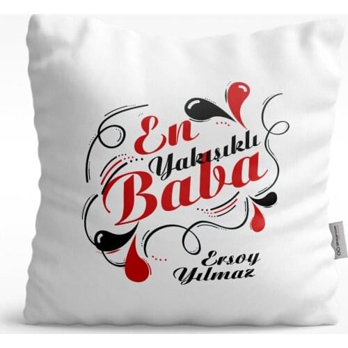Personalized Top Handsome Dad Design White Satin Pillow-1