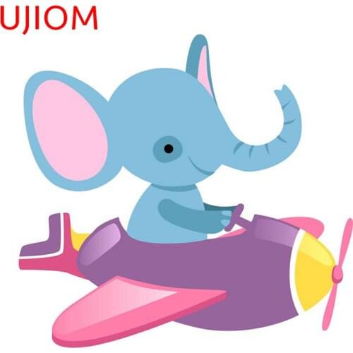 UJIOM Blue Elephant Personalise Home Office Room Decor Wall Stickers Bedroom Decor Living Room Decoration Decorative Decals