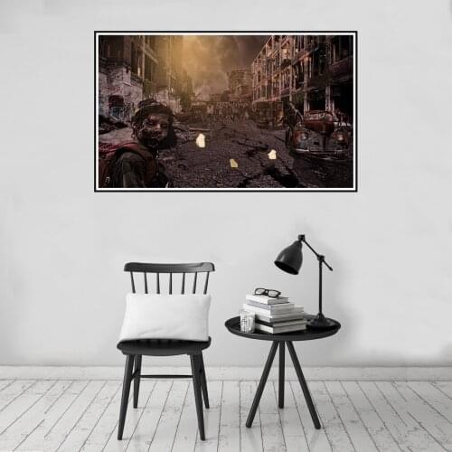Zombie Ghost Monster Dilapidated Street Poster Canvas Print Painting Wall Art Living Room Home Decoration
