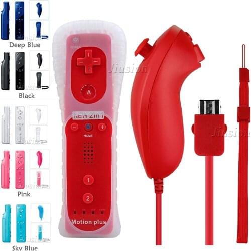 Built-in Motion Plus Gamepad For Nintend Wii Remote Controller Nunchuck Silicone Case For Nintendo Joystick Game Accessories