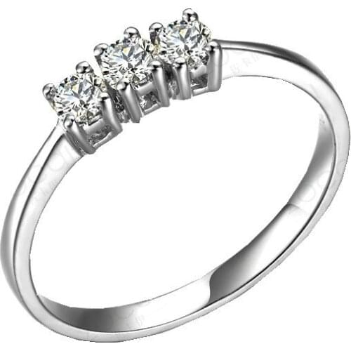 0.3 Carat Solid 14K Gold Three Stone Surprised Test Positive Moissanite Wedding Ring Factory Directly Wholesale Gold Ring