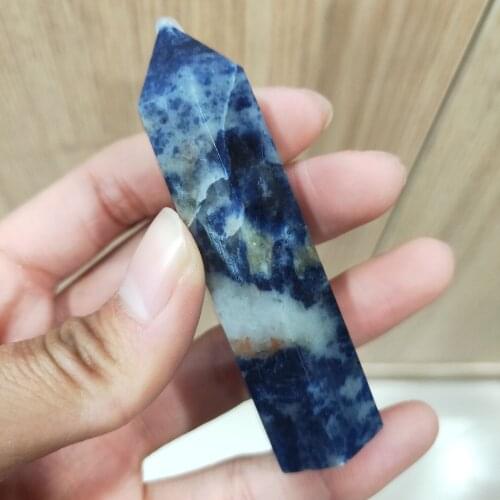 1pcs Natural blue-veins stone pillar For Home Decor