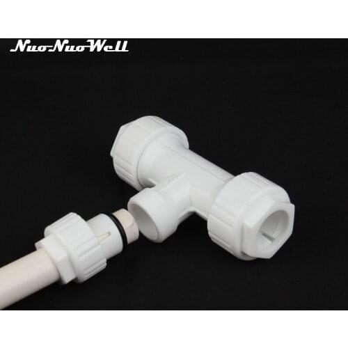 1pc NuoNuoWell POM OD 25mm-20mm Water Pipe Reducing Tee Quick Connector Tube 3 Way Fittings Garden Irrigation Watering Adapter