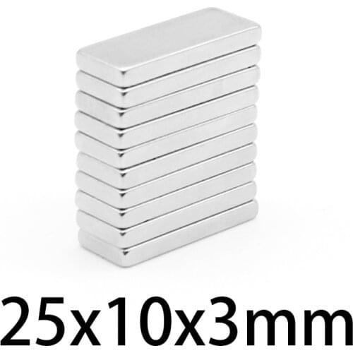 2/5/10/20/30/50PCS 25X10X3mm Rectangular Powerful Strong Magnetic Magnets N35 Block Rare Earth Neodymium Magnet 25x10x3 25*10*3