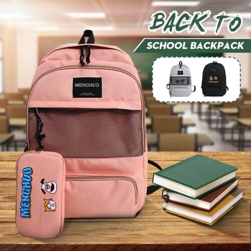 2Pcs/Set Fashion Oxford Women Backpack School Bags For Teenagers Girls Boys Simple Student Backpack Female Rucksack Mochilas