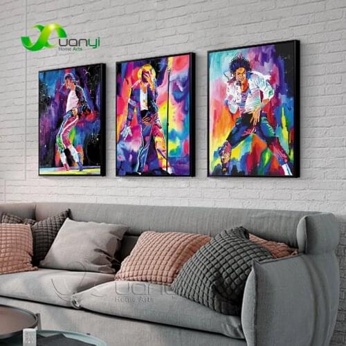 3 Panel Pop Art Famous Star Michael Jackson Poster Canvas Painting Wall Picture Cuadros Decoration For living Room Unframed