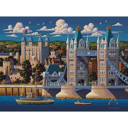 5D DIY Diamond Painting Cartoon City Landscape Paris London Green Life Diamond Mosaic Embroidery Cross Stitch Home Decor Gift