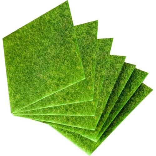 6pcs Artificial Grass Moss Micro Landscape Fake Lawn Simulation Miniature Garden Ornament Fake Turf Dollhouse Accessories