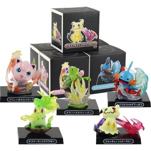 9-11cm Pokemon Anime Figure Chikorita Mimikyu Jigglypuff Mudkip Treecko Pikachu PVC Action Figure Model Toys Doll