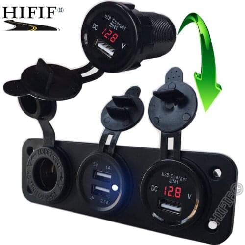 3 Port Car Charger For Mobile Multi-function Car USB Socket DC 3port Charger With Cigarette Lighter Socket 12V 5V USB Voltmeter