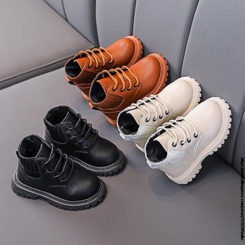 Children Shoes 2021 Autumn And Winter Kids Martin Boots Girls Mid-cut Warm Short Boots Boys Fashion Outdoor Single Boots