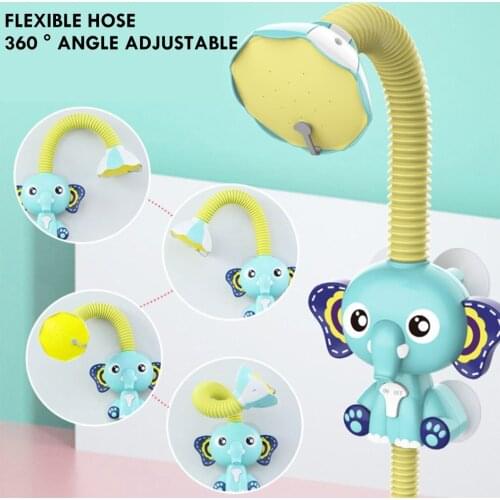 Baby Bath Toys Electric Elephent Animal Sucker Electric shower Rain Head Plastic Children Game Water Cloud
