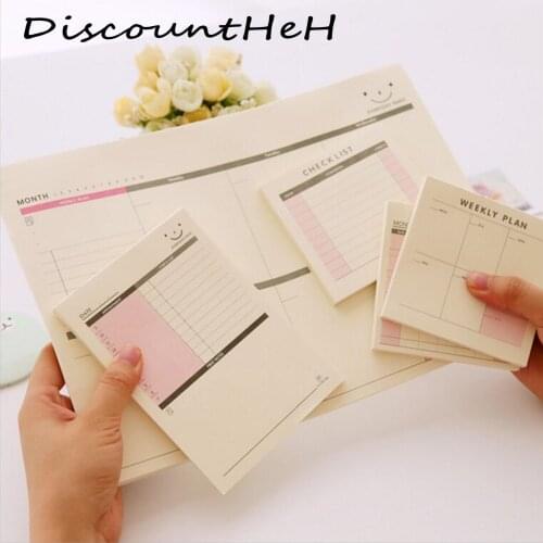 Daily Weekly Month Planner Check List Portable Small Book Memo Pad Sticky Notes Stationery School Supplies Escolar Papelaria