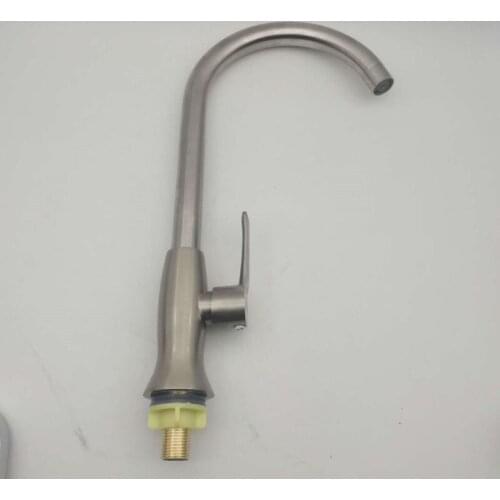 G1/2" High Quality Zinc Alloy Brushed Single Cold Kitchen Sink Swivel Faucet Single Handle Cold Faucet