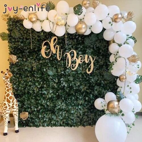 115pcs/set Balloon Garland Arch Kit White Gold Confetti Balloons Artificial Palm Leaves Birthday Party Wedding Decorations