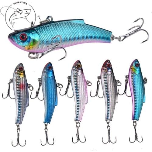 7cm/20g Artificial VIB Sinking Wobbler Plastic Fishing Lures 3D Eyes Sharp Hooks Bionic Swimming Fishing Lure Hard Bait