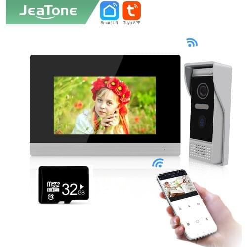 Jeatone Tuya smart 7 inch IP WIFI indoor Monitor intercom for home record snapshot/video Only monitor AHD/720P 32G 87711