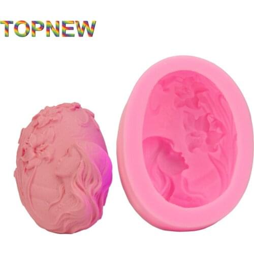 Kawaii Pretty Girl Flower Silicone Cake Molds Non-Stick Sugar Jelly Jello Fondant Ice Mold Kitchen Accessories Tools Fast C1630